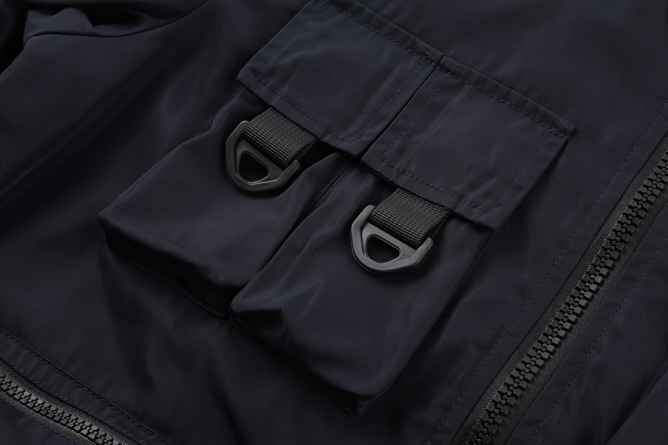 mens cargo jacket casual stand collar windbreaker jacket jacket for outdoor activities details 7