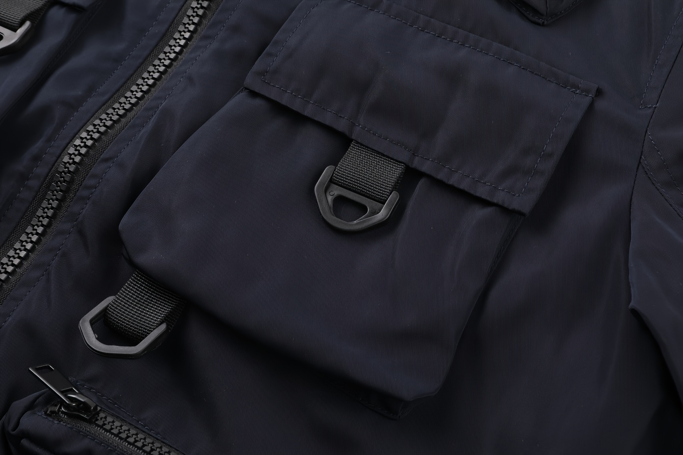 mens cargo jacket casual stand collar windbreaker jacket jacket for outdoor activities details 11