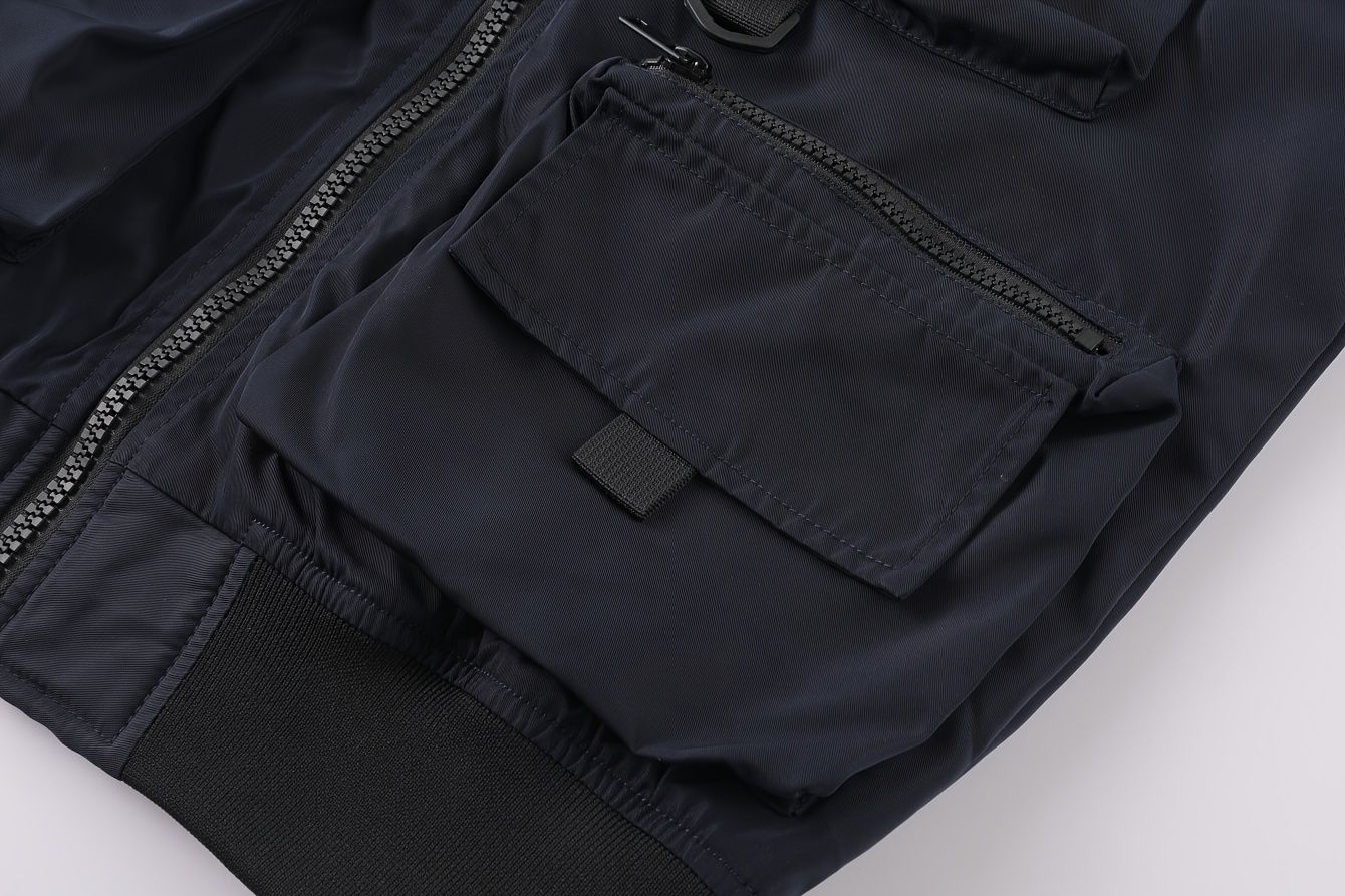 mens cargo jacket casual stand collar windbreaker jacket jacket for outdoor activities details 13