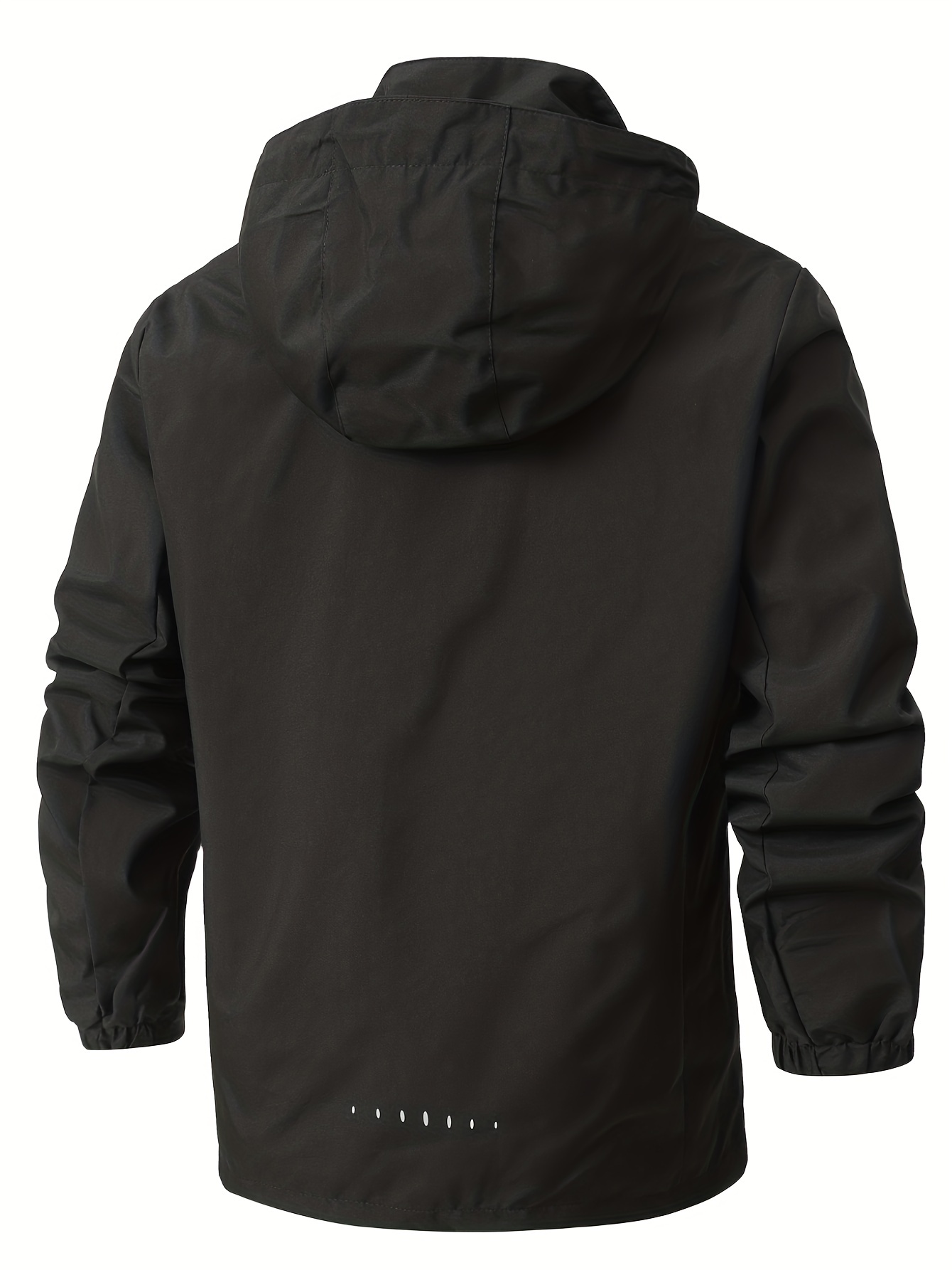 chic solid windbreaker hooded jacket mens casual zip up jacket coat for outdoor activities details 12