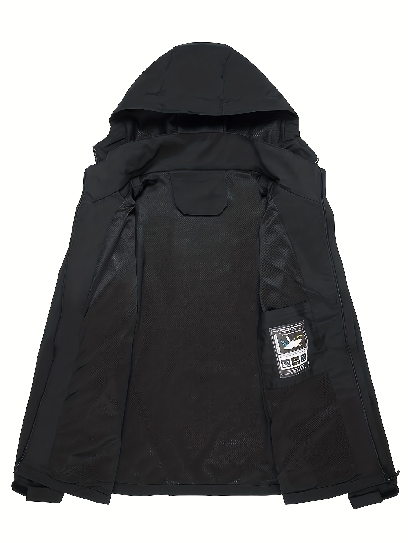 chic solid windbreaker hooded jacket mens casual zip up jacket coat for outdoor activities details 14