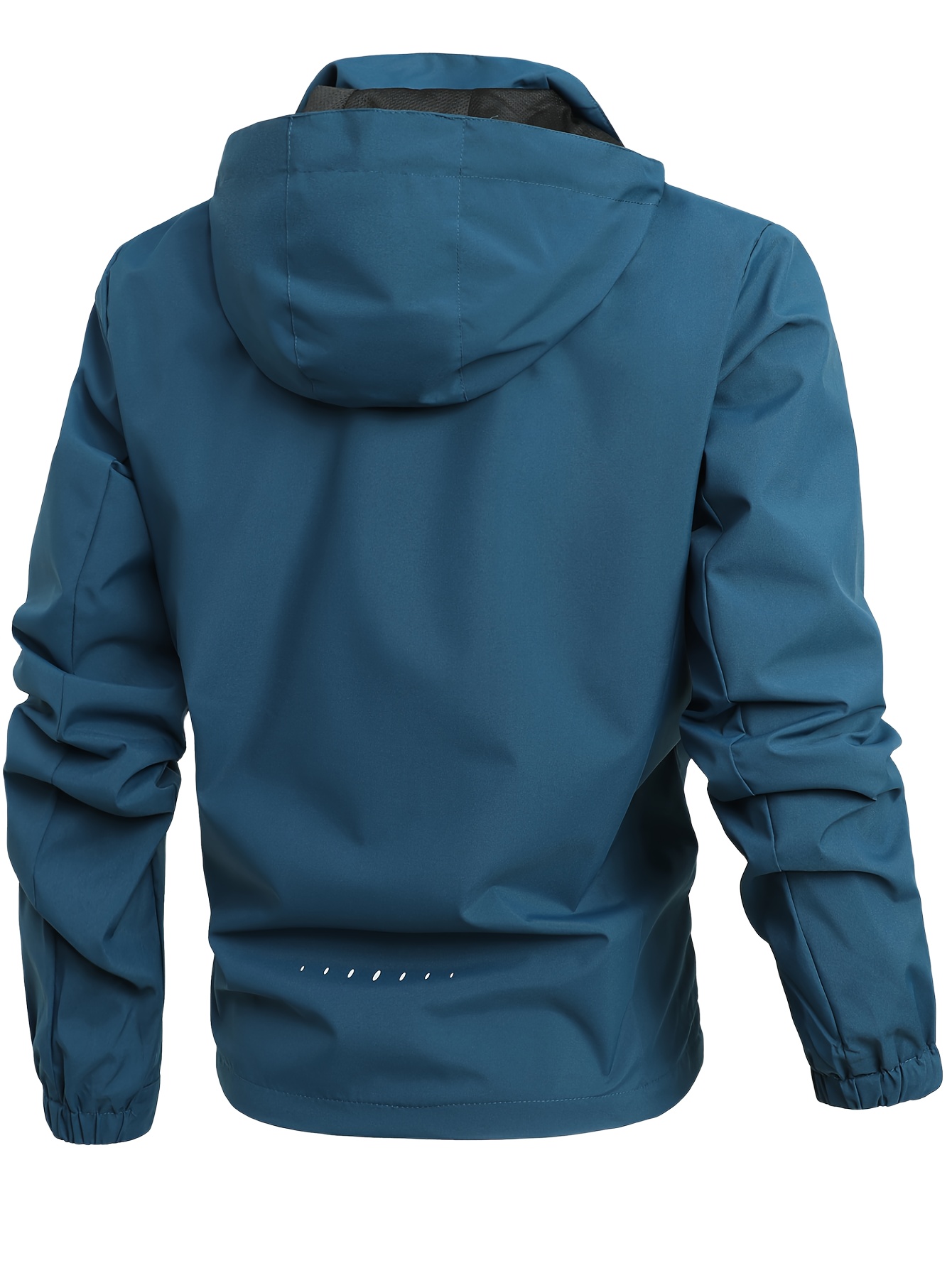 chic solid windbreaker hooded jacket mens casual zip up jacket coat for outdoor activities details 25