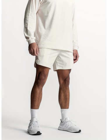 Men's Quick-Dry Athletic Shorts - Loose Fit, Breathable Polyester with Pockets, Perfect for Running & Training